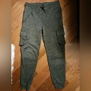 Boys Size 10-12 Gray Jogger Pants with Cargo Pockets